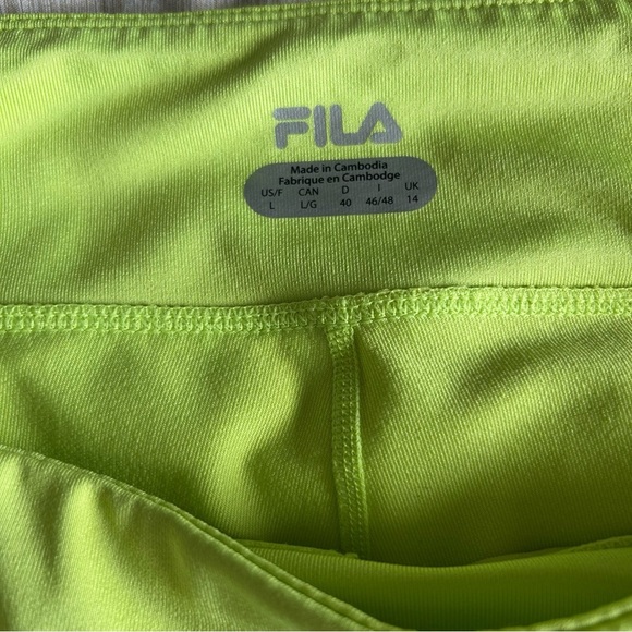 Fila Neon Green butterfly Athletic Golfing Skirt with Shorts - Picture 6 of 9